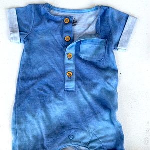 Blue first wave boy romper